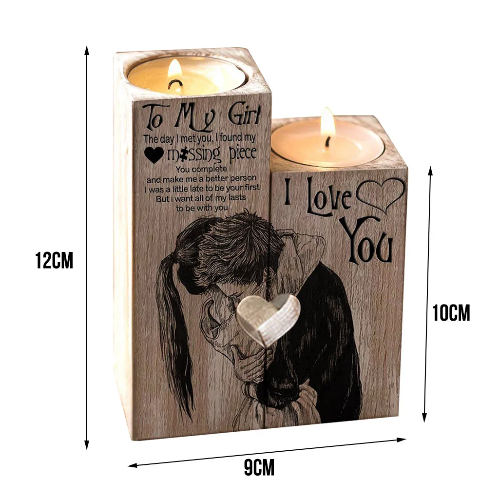 New Creative Wooden Crafts Heart-shaped Candlestick Holders Valentine's Day Decoration Gifts Lovers Anniversary Decoration Props
New Creative Wooden Crafts Heart-shaped Candlestick Holders Valentine's Day Decoration Gifts Lovers Anniversary Decoration Props