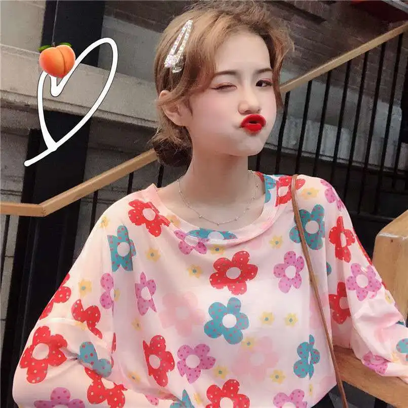 Ruoru Kawaii Clothes Long Sleeve Oversized T Shirt Harajuku Mesh Top Woman Tshirts Aesthetic Female Tops Casual Shirts for Women 
Ruoru Kawaii Clothes Long Sleeve Oversized T Shirt Harajuku Mesh Top Woman Tshirts Aesthetic Female Tops Casual Shirts for Women