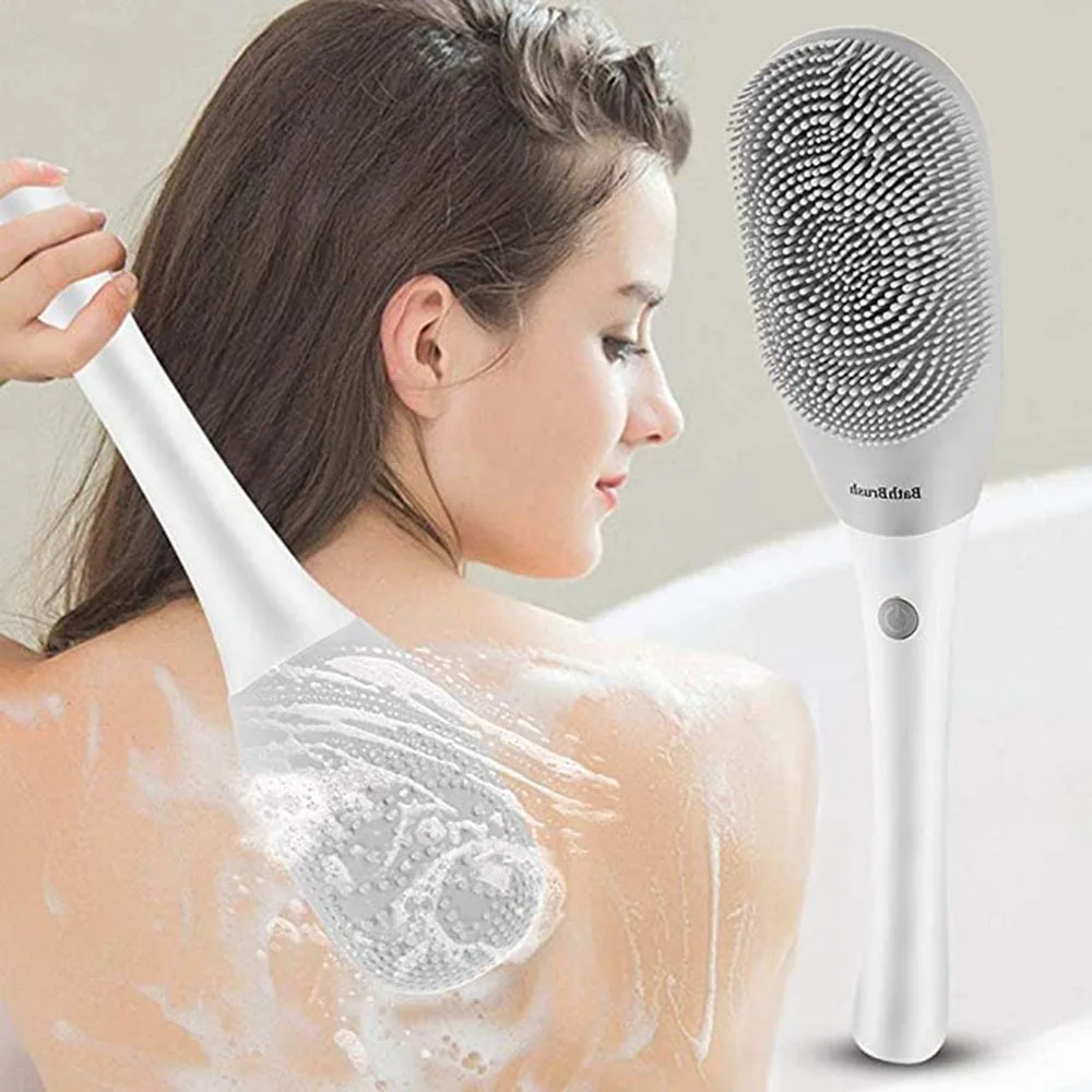 Electric Bath Brush Ipx7 Waterproof Silicone Body Bath Cleaning Brush Silicone Bath Instrumentwith Long Handle For Body Massager
Electric Bath Brush Ipx7 Waterproof Silicone Body Bath Cleaning Brush Silicone Bath Instrumentwith Long Handle For Body Massager