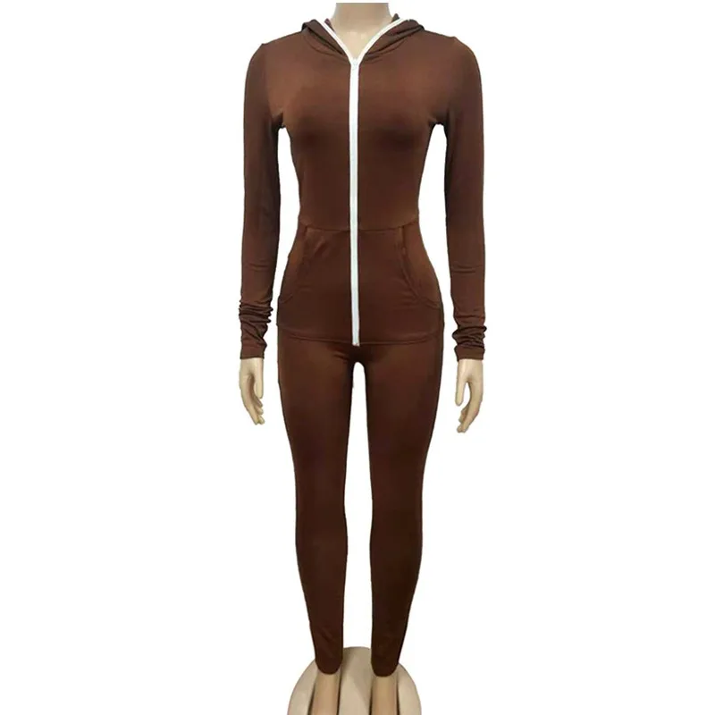 Solid Color Zipper Hooded Jumpsuits Women 2021 Autumn New Slim Casual Streetwear Active Fitness Sports Work Out Jumpsuit
Solid Color Zipper Hooded Jumpsuits Women 2021 Autumn New Slim Casual Streetwear Active Fitness Sports Work Out Jumpsuit