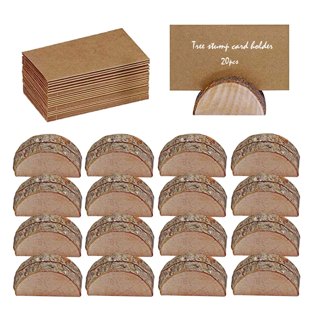 20 Pcs Wood Place Card Holders Table Name Card Holder Stump Clip Crafts Home Wedding Decoration Party Table Cards Number Plate
20 Pcs Wood Place Card Holders Table Name Card Holder Stump Clip Crafts Home Wedding Decoration Party Table Cards Number Plate