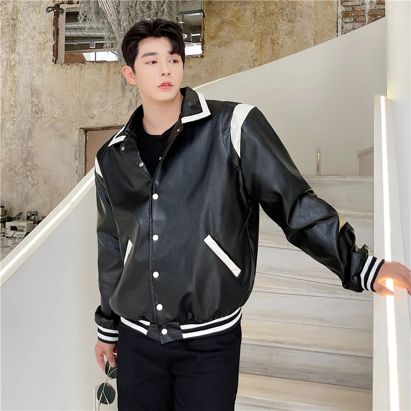 Мужская кожаная куртка, черно-белая уличная короткая куртка с широким плечом, свободного покроя, унисекс
Мужская кожаная куртка, черно-белая уличная короткая куртка с широким плечом, свободного покроя, унисекс