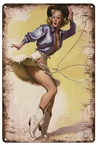 AIDANDAN Pin Up Girl Sexy Women Cowgirl Man Cave Old Design Tin Signs Vintage Metal Tin Signs for Wall Art Decor
AIDANDAN Pin Up Girl Sexy Women Cowgirl Man Cave Old Design Tin Signs Vintage Metal Tin Signs for Wall Art Decor