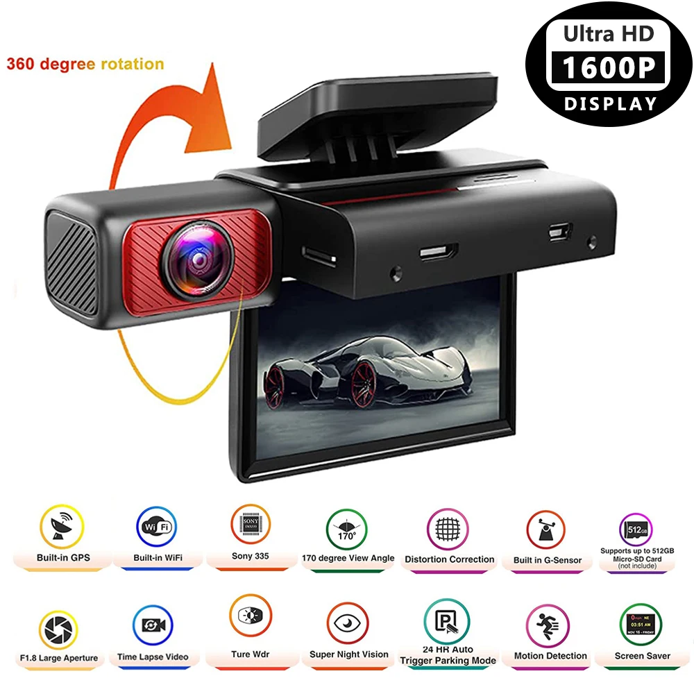 3" WiFi Dual Dash Cam A8 GPS Front 4K Rear 1080P Dual Lens Dash Camera Recorder for Cars Foldable Screen 170° Wide Angle Car DVR
3" WiFi Dual Dash Cam A8 GPS Front 4K Rear 1080P Dual Lens Dash Camera Recorder for Cars Foldable Screen 170° Wide Angle Car DVR