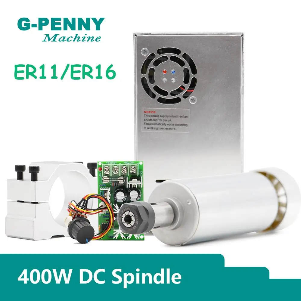 CNC DC Motor 400w ER16 ER11 High Speed Air cooling Spindle motor with speed controller 400w 48v DC Power Supply Clamping Bracket
CNC DC Motor 400w ER16 ER11 High Speed Air cooling Spindle motor with speed controller 400w 48v DC Power Supply Clamping Bracket