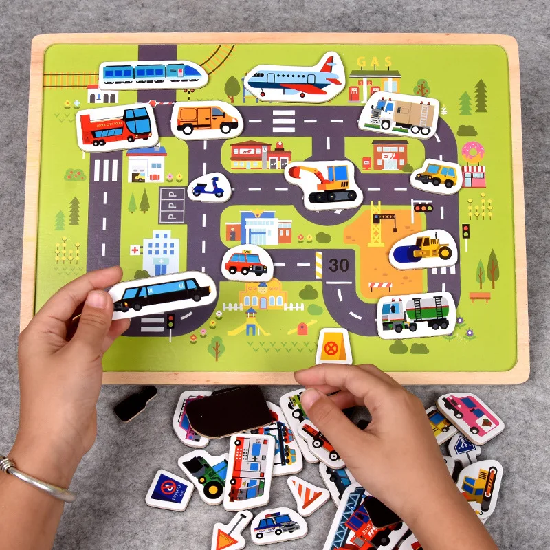 New Wooden Magnetic Puzzle Animal and Traffic Vehicle Game Children Baby Early Educational Learning Toys Jigsaw Puzzles for Kids
New Wooden Magnetic Puzzle Animal and Traffic Vehicle Game Children Baby Early Educational Learning Toys Jigsaw Puzzles for Kids
