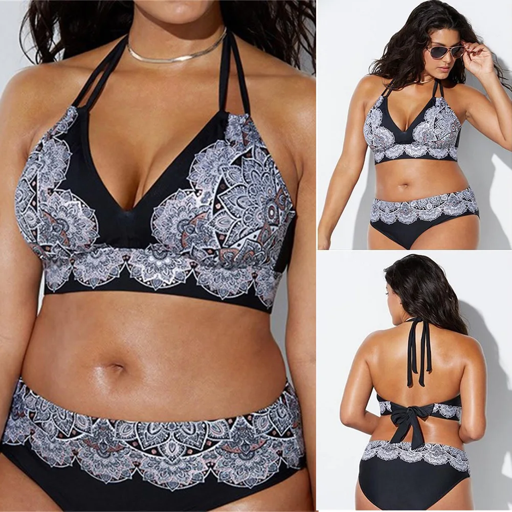 Женский купальник из двух частей, нейлоновый, пляжный, с ремешком на спине, для взрослых, Модный комплект бикини большого размера с принтом, ...
Женский купальник из двух частей, нейлоновый, пляжный, с ремешком на спине, для взрослых, Модный комплект бикини большого размера с принтом, ...