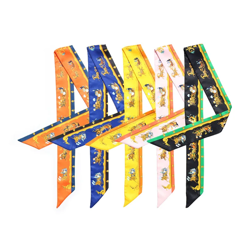 5 Color Summer Wild Silk Scarf Carriage Print Shawls Wraps Office Small Hair Neck Hijabs Printed 5*100cm Handle Bag Ribbons
5 Color Summer Wild Silk Scarf Carriage Print Shawls Wraps Office Small Hair Neck Hijabs Printed 5*100cm Handle Bag Ribbons