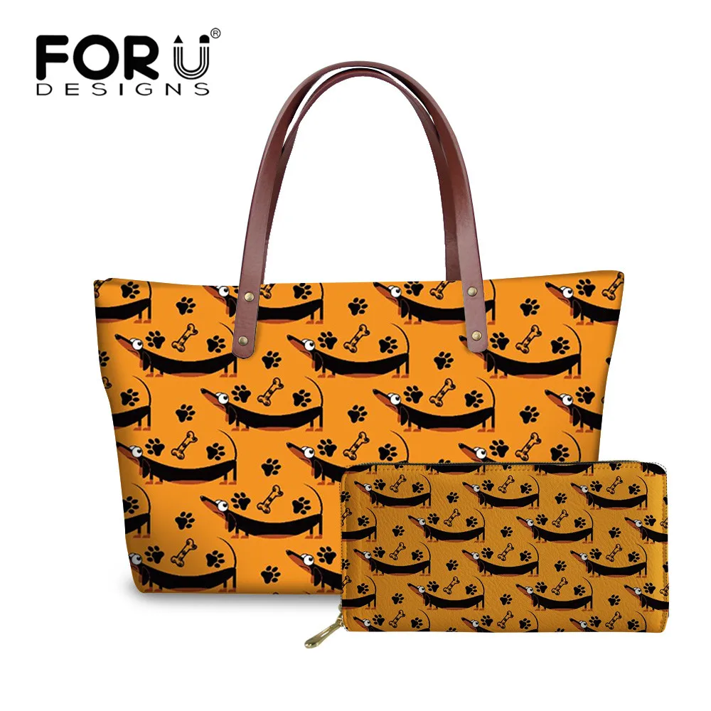 FORUDESIGNS Cute Dachshund Animal Dog Pattern Top-Handle Bag for Women Large Capacity Ladies Handbags Luxury Tote Bags 2Pcs
FORUDESIGNS Cute Dachshund Animal Dog Pattern Top-Handle Bag for Women Large Capacity Ladies Handbags Luxury Tote Bags 2Pcs