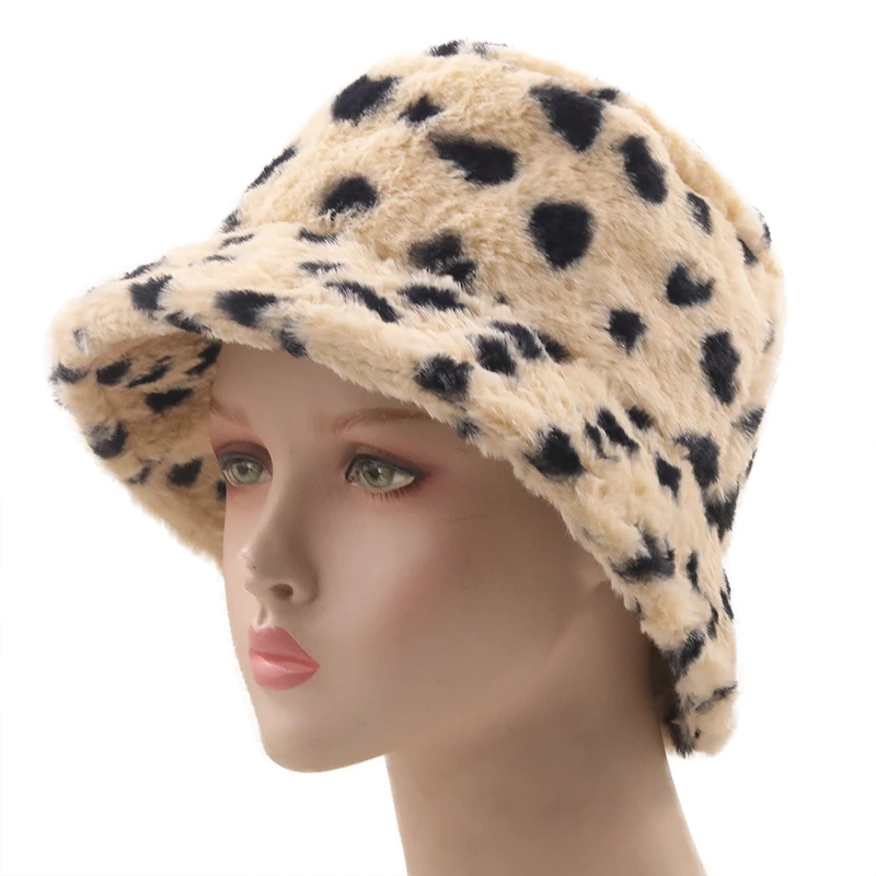 New Winter Leopard Print Faux Fur Plush Bucket Hats For Women Outdoor Warm Sun Hat Soft Velvet Fisherman Cap Lady Fashion Panama 
New Winter Leopard Print Faux Fur Plush Bucket Hats For Women Outdoor Warm Sun Hat Soft Velvet Fisherman Cap Lady Fashion Panama