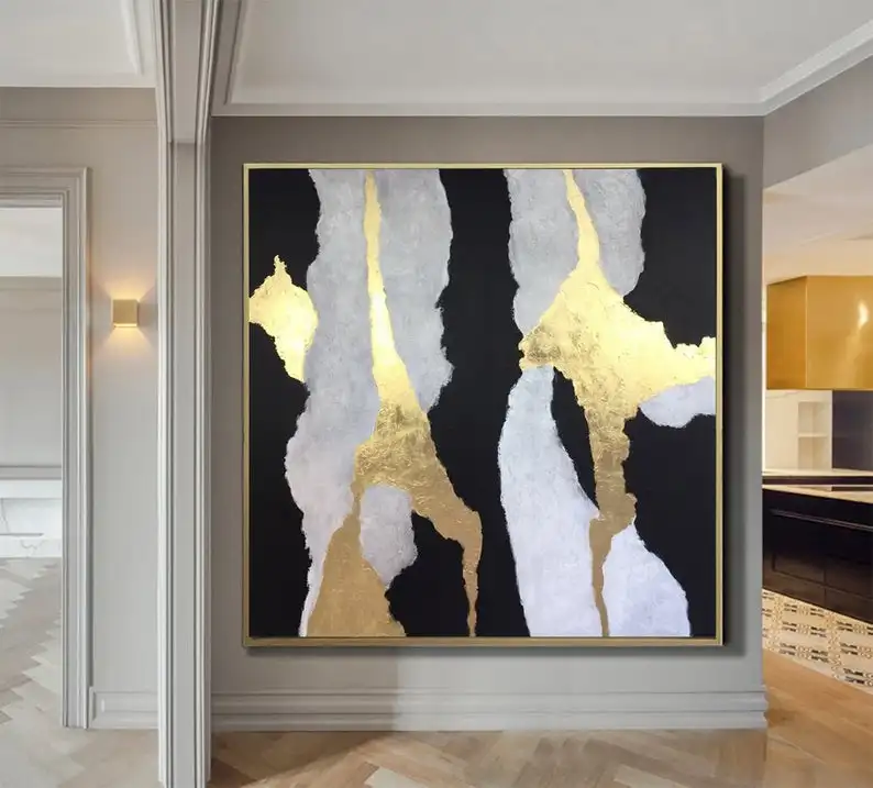 Acrylic Abstract Painting Gold Leaf Canvas Paintings Extra Large Wall Artwork Abstract Oversize Canvas Art Wall Art Home Decor
Acrylic Abstract Painting Gold Leaf Canvas Paintings Extra Large Wall Artwork Abstract Oversize Canvas Art Wall Art Home Decor