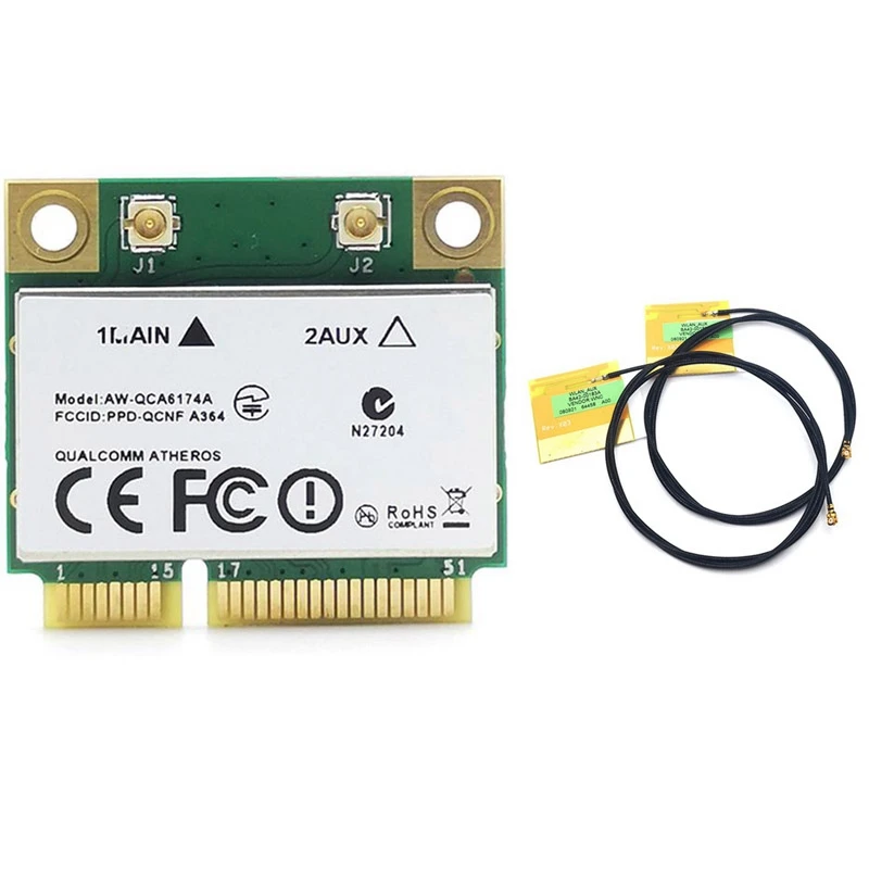 Новинка Atheros QCA6174 1200M 2,4G/5G двухчастотный мини PCIE Беспроводной сетевая карта + Bluetooth 4,1 с 2 IPEX1 антенна
Новинка Atheros QCA6174 1200M 2,4G/5G двухчастотный мини PCIE Беспроводной сетевая карта + Bluetooth 4,1 с 2 IPEX1 антенна