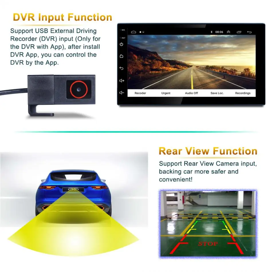 2 DIN QUAD-core Android 8.1 HD Capacitive Screen Bluetooth Car MP5 GPS Player Support AM / FM / AUX In / WIFI / Mirrorlink
2 DIN QUAD-core Android 8.1 HD Capacitive Screen Bluetooth Car MP5 GPS Player Support AM / FM / AUX In / WIFI / Mirrorlink