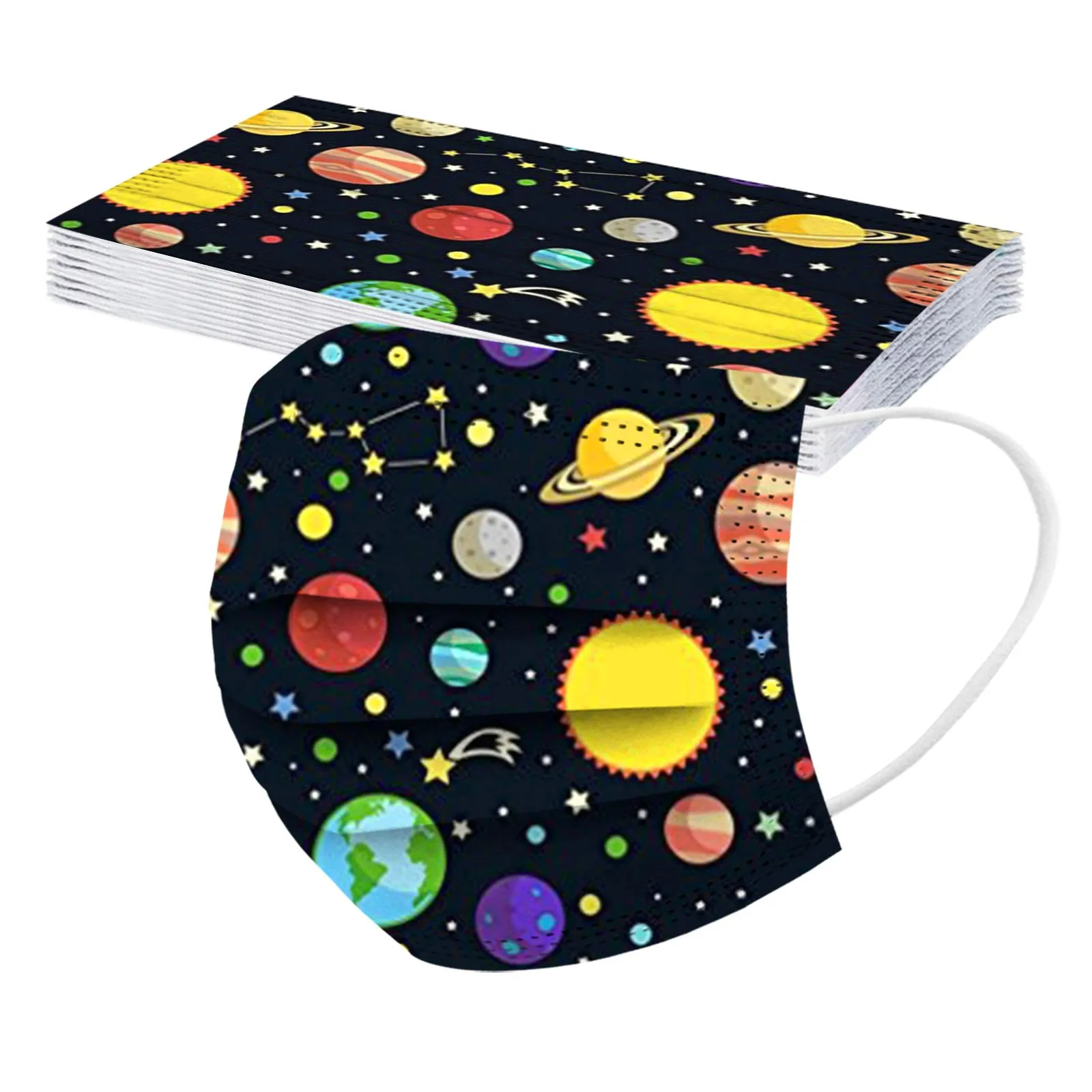 New Children's Printing Disposable Mask Planet Non-Positioning Mixed Color 50PCS Breathable Protective Three-Layer Mask Mascara
New Children's Printing Disposable Mask Planet Non-Positioning Mixed Color 50PCS Breathable Protective Three-Layer Mask Mascara