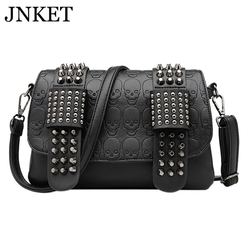 JNKET New Fashion PU Leather Women Rivet Shoulder Bag Large Capacity Crossbody Bags Embossed Skull Sling Bag
JNKET New Fashion PU Leather Women Rivet Shoulder Bag Large Capacity Crossbody Bags Embossed Skull Sling Bag