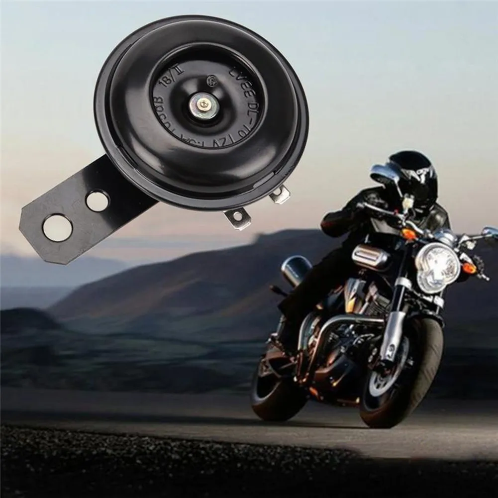 Small Motorcycle Horn Waterproof Black Electric Loud Motor Spare Parts