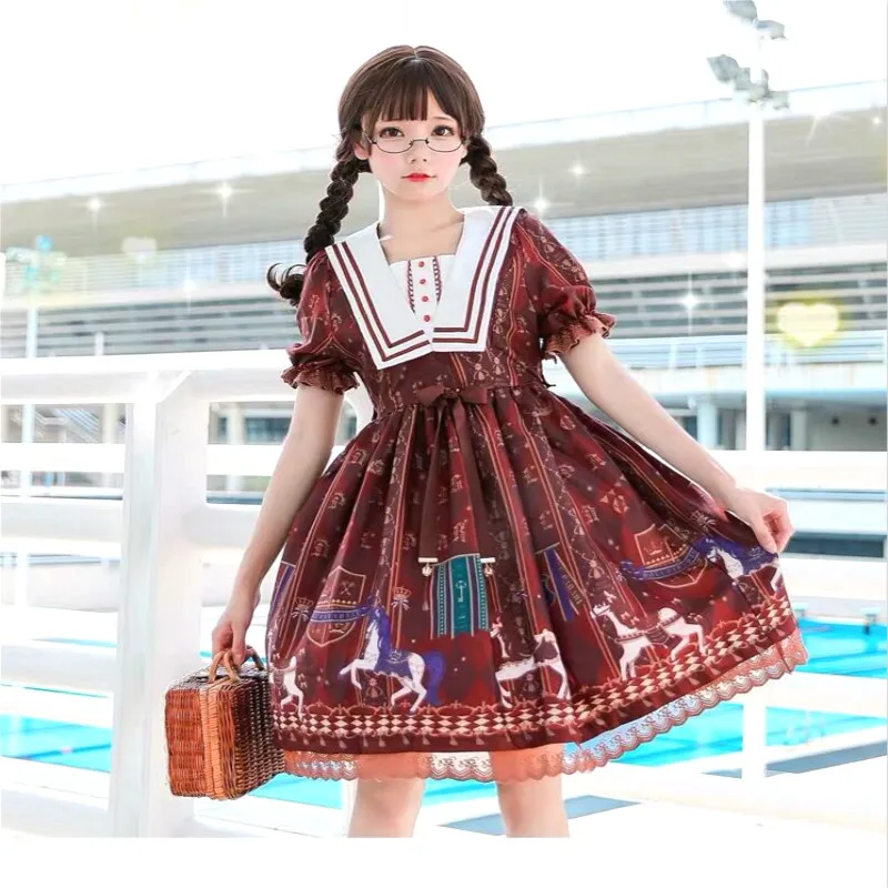 Medieval Harajuku Female Daily Cute Lace Bowknot High Waist Cute Printing Victorian Dress Kawaii Girl Gothic Lolita Op Loli Cos
Medieval Harajuku Female Daily Cute Lace Bowknot High Waist Cute Printing Victorian Dress Kawaii Girl Gothic Lolita Op Loli Cos