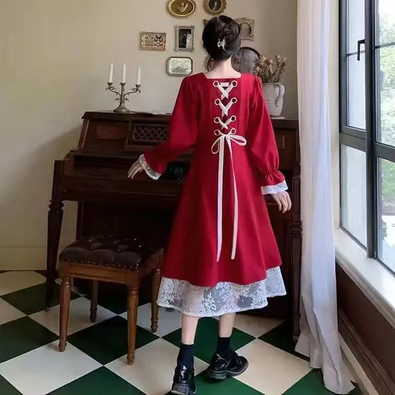 Vintage Lace-up Birthday Dress for Women Plus Size M-XXXXL New Fall Winter Elegant Ladies Long Maxi Dress Party Pronm Vestidos
Vintage Lace-up Birthday Dress for Women Plus Size M-XXXXL New Fall Winter Elegant Ladies Long Maxi Dress Party Pronm Vestidos