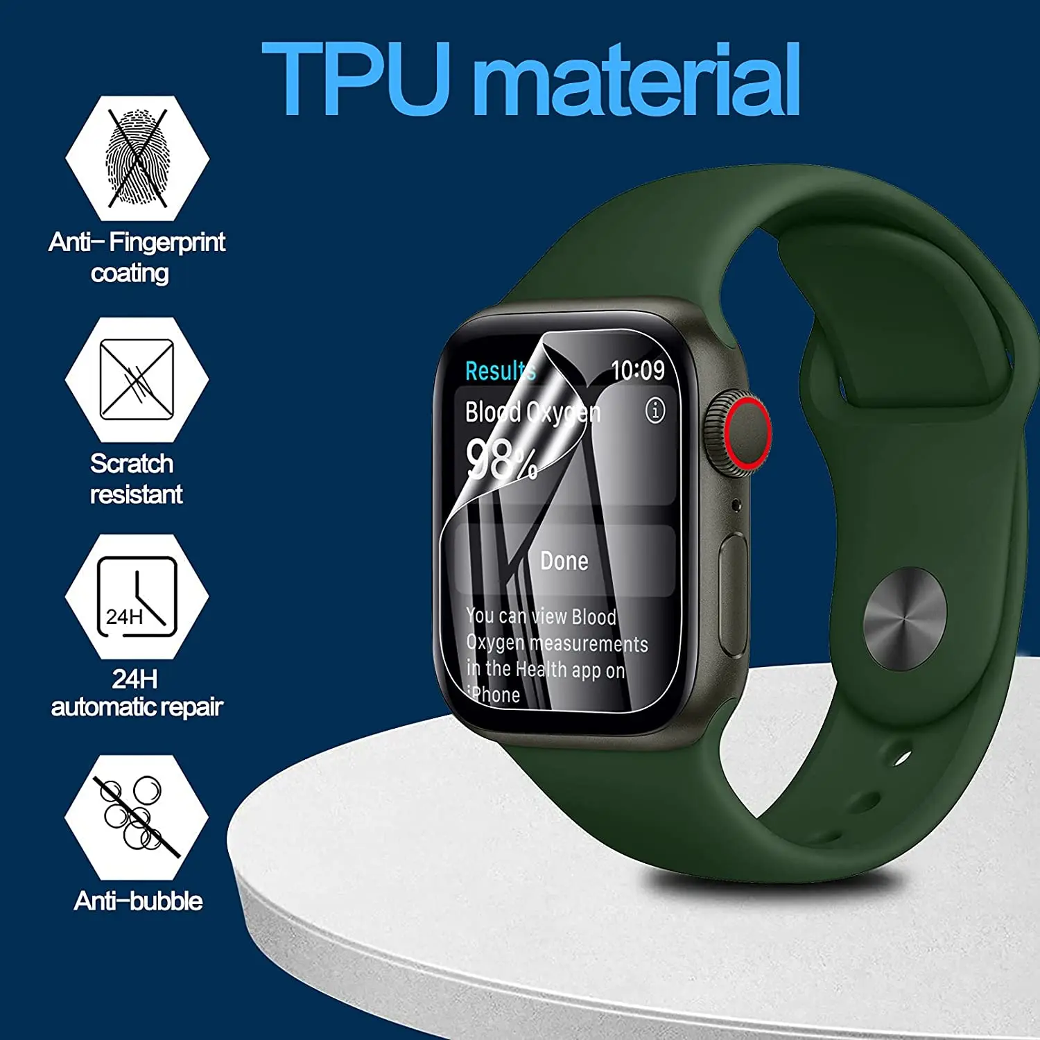 HD Film Screen Protector For Apple Watch 45mm 41mm 44mm 40mm 42mm 38mm (Not tempered Glass) iWatch series 7 6 5 4 3 Se | Наручные часы