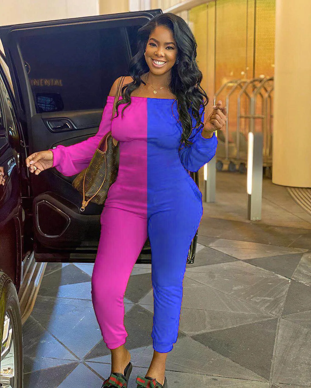 New Style Fashion Sexy Jumpsuit Long Sleeves Patchwork Women Leisure Slash-neck Casual Suit Female One Piece Romper
New Style Fashion Sexy Jumpsuit Long Sleeves Patchwork Women Leisure Slash-neck Casual Suit Female One Piece Romper