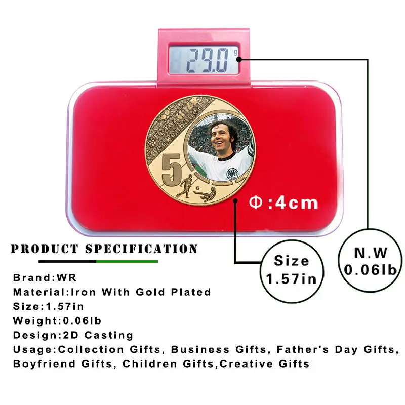 German Great Footballer Gold Plated Commemorative Coin Set with Coin Holder European Football Souvenir Coin Sports Birthday Gift
German Great Footballer Gold Plated Commemorative Coin Set with Coin Holder European Football Souvenir Coin Sports Birthday Gift
