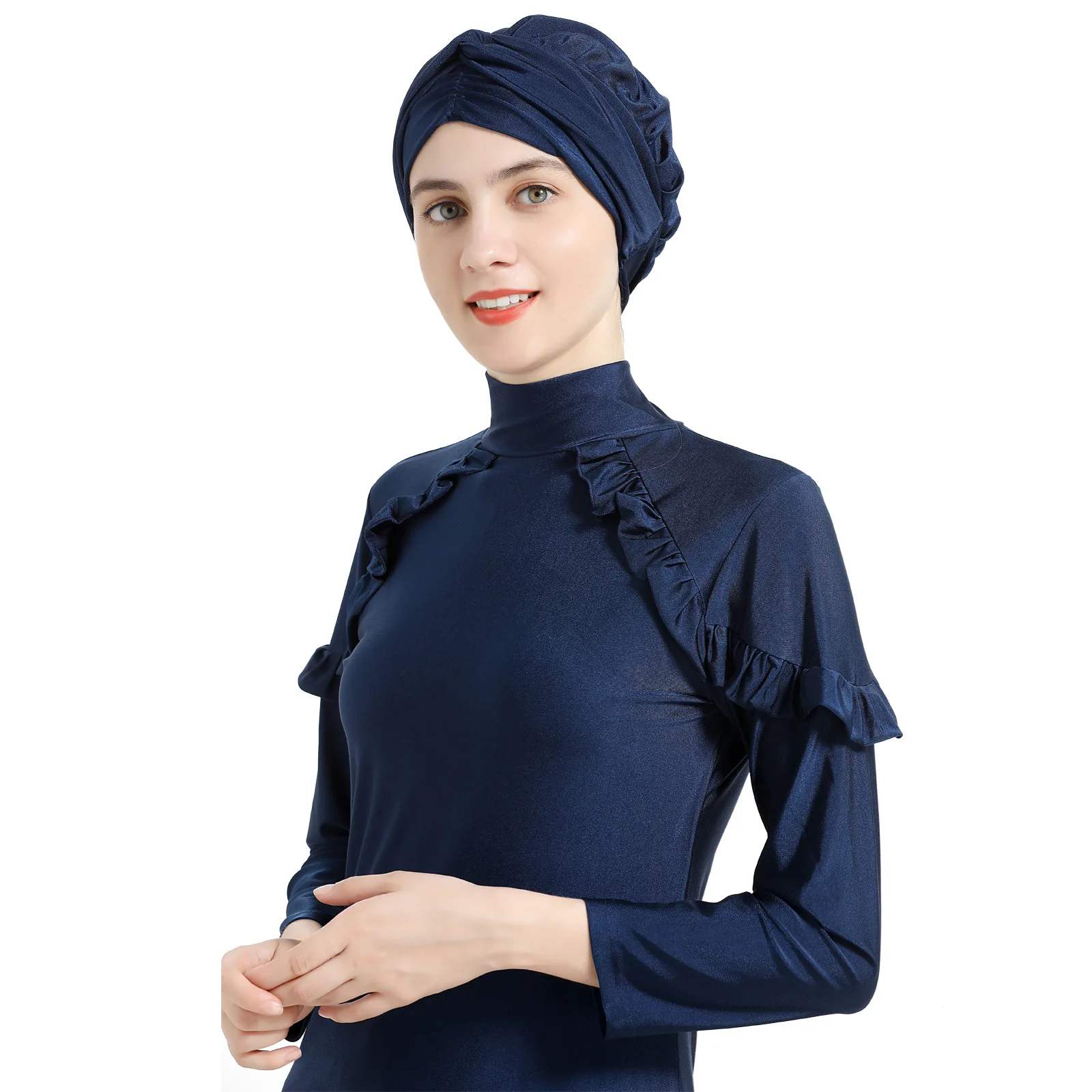 Мусульманский женский консервативный купальник Hui AliExpress однотонный Solor тонкий