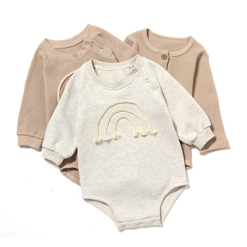 Autumn Winter Newborn Baby Bodysuit Girls Boy Waffle Rainbow Weave Romper Infant Fashion Long Sleeve Bag Fart Jumpsuit Outfit
Autumn Winter Newborn Baby Bodysuit Girls Boy Waffle Rainbow Weave Romper Infant Fashion Long Sleeve Bag Fart Jumpsuit Outfit