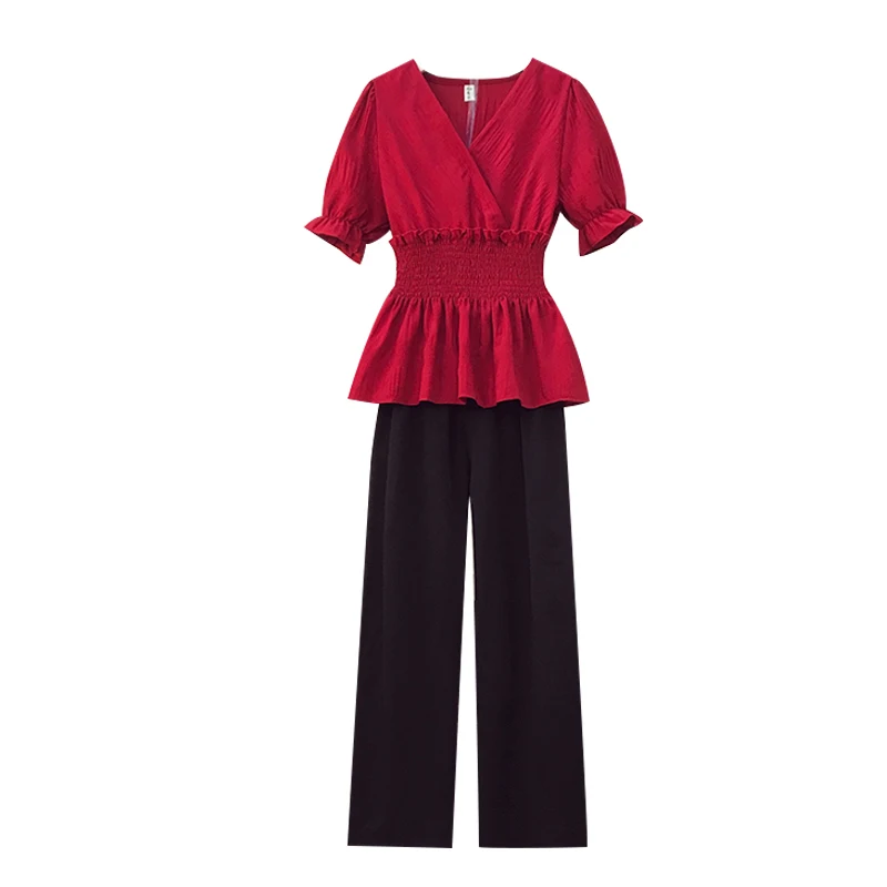 L-4XL Plus Size Women 2 Pieces Set Summer fashion shirt + Pant sets short Sleeve V Neck Retro Fashion 2021 New Women Suit
L-4XL Plus Size Women 2 Pieces Set Summer fashion shirt + Pant sets short Sleeve V Neck Retro Fashion 2021 New Women Suit