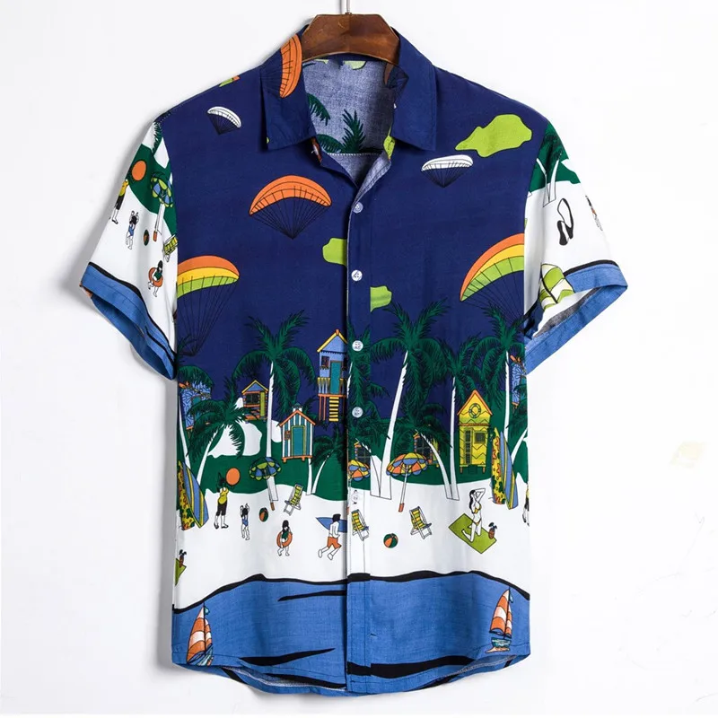 Fashion National Men's sleeve short casual cotton white men's shirt printed Hawaiian Shirt light beach casual shirt
Fashion National Men's sleeve short casual cotton white men's shirt printed Hawaiian Shirt light beach casual shirt