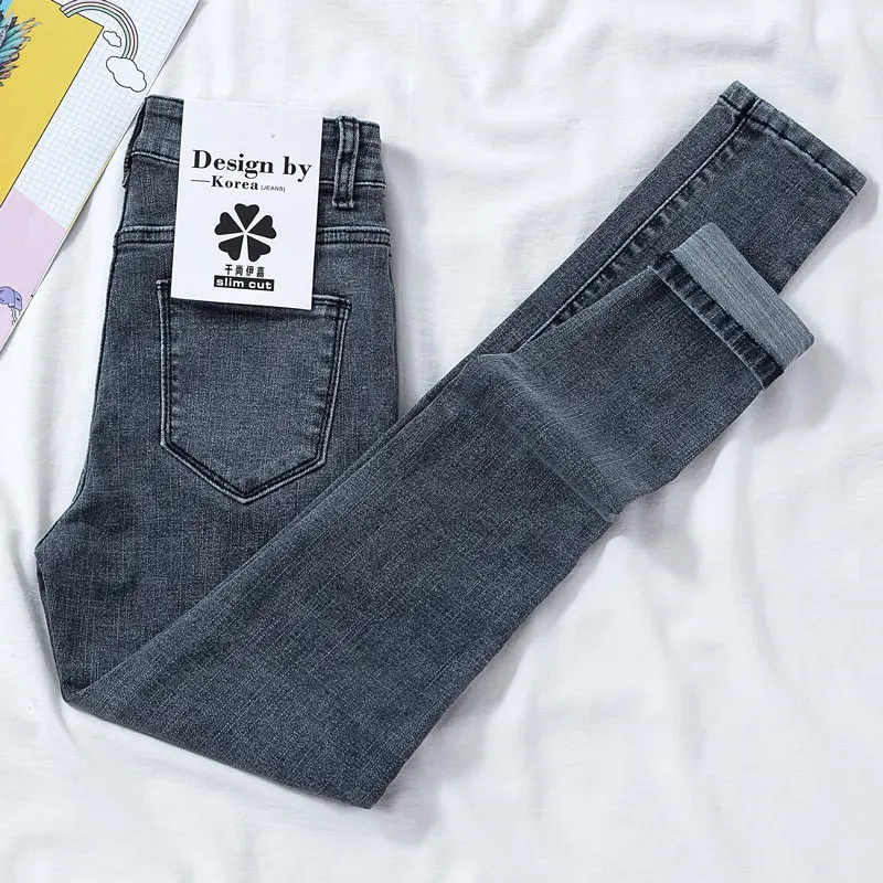 Chic High Waist Skinny Jeans Woman 2021 New Fashion High Elastic Jean Female Show Thin Gray Blue Solid Denim Pants Woman Mon
Chic High Waist Skinny Jeans Woman 2021 New Fashion High Elastic Jean Female Show Thin Gray Blue Solid Denim Pants Woman Mon
