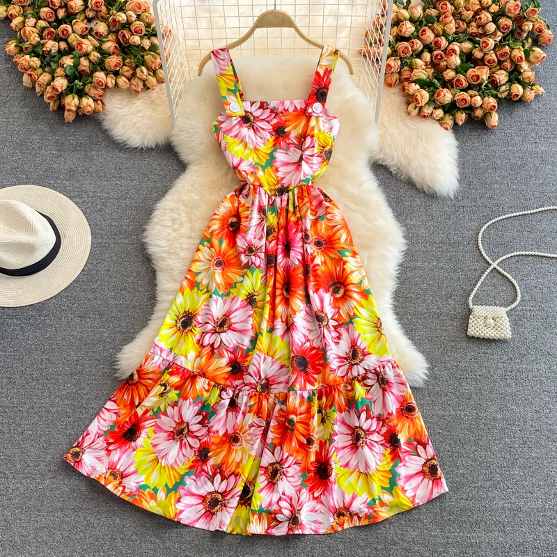 Elegant Bohemian Sleeveless Summer Dress Lady's Floral Print Slash Neck Sexy Backless Holiday Party Dresses for Woman 2021 M7424
Elegant Bohemian Sleeveless Summer Dress Lady's Floral Print Slash Neck Sexy Backless Holiday Party Dresses for Woman 2021 M7424