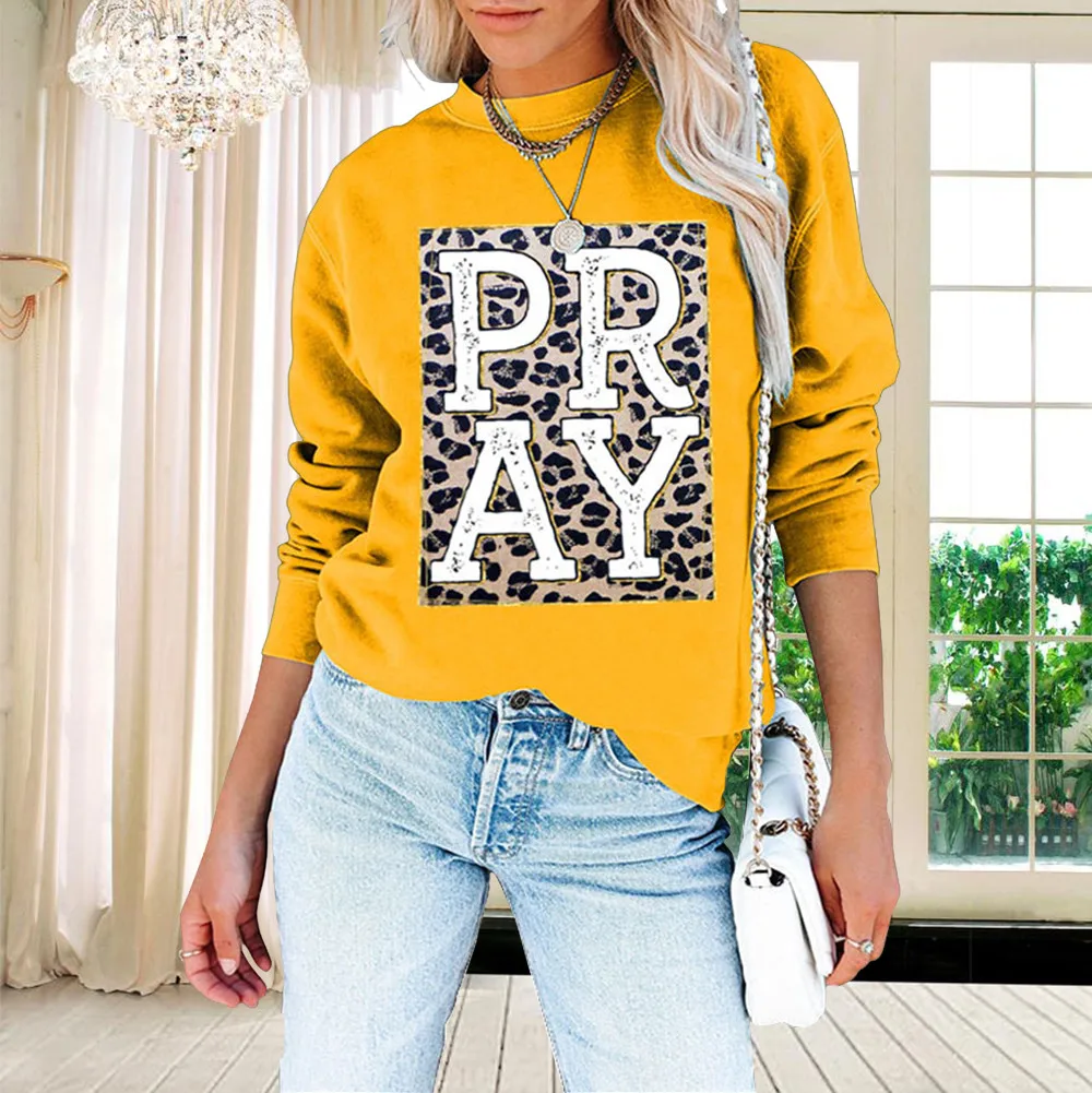 Women's Pray Letter Sweatshirt Christian Long Sleeve Crewneck Autumn Winter Casual Sport Hoodies Leopard Print Kpop Sweatshirts
Women's Pray Letter Sweatshirt Christian Long Sleeve Crewneck Autumn Winter Casual Sport Hoodies Leopard Print Kpop Sweatshirts