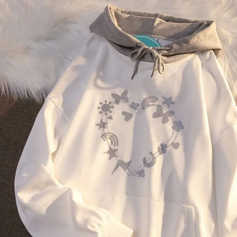 Pure Cotton Warm Sweater Advanced Design Sense Hot Drill Color Matching Hooded Sweater Female Winter Couple Loose Coat Top
Pure Cotton Warm Sweater Advanced Design Sense Hot Drill Color Matching Hooded Sweater Female Winter Couple Loose Coat Top