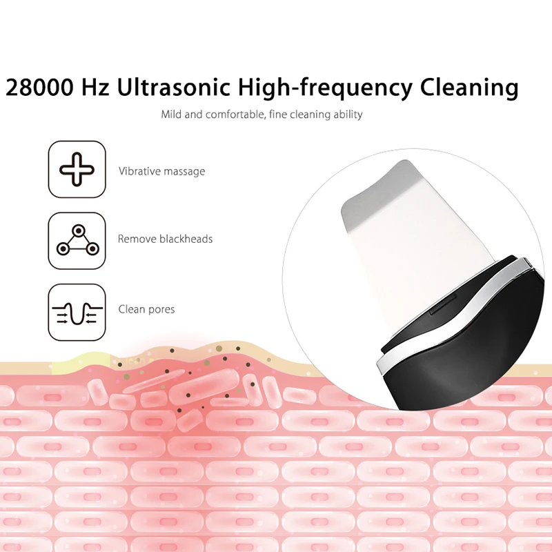 Ultrasonic Skin Scrubber Deep Cleaning Face Scrubber Vibrating Facial Cleansing Skin Spatula Peeling Beauty Instrument Device
Ultrasonic Skin Scrubber Deep Cleaning Face Scrubber Vibrating Facial Cleansing Skin Spatula Peeling Beauty Instrument Device