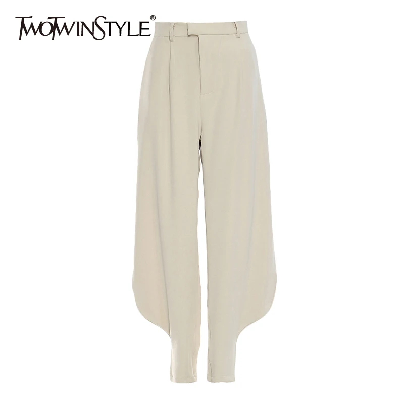 TWOTWINSTYLE Patchwork Casual Full Length Pants For Women High Waist Loose Solid Bloomers Female Fashion New Clothing 2022 Style
TWOTWINSTYLE Patchwork Casual Full Length Pants For Women High Waist Loose Solid Bloomers Female Fashion New Clothing 2022 Style