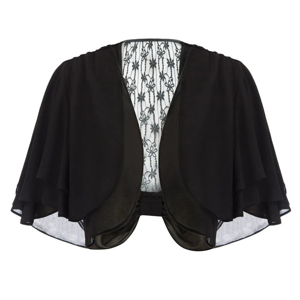 Women Cover-up 3-Layer Bell Sleeve Open Front Lace Patchwork Shrug Flared Short-sleeved Layered Chiffon Lace Cardigan
Women Cover-up 3-Layer Bell Sleeve Open Front Lace Patchwork Shrug Flared Short-sleeved Layered Chiffon Lace Cardigan
