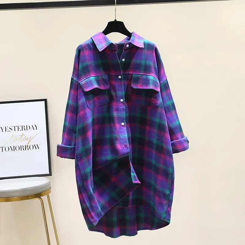 SuperAen Plaid Shirt Women's Long Section 2021 Autumn New Loose Retro Full Turn Down Collar Casual Tops
SuperAen Plaid Shirt Women's Long Section 2021 Autumn New Loose Retro Full Turn Down Collar Casual Tops
