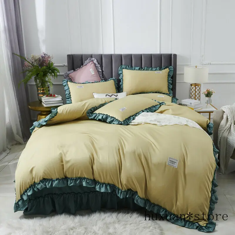 New Duvet Cover Set Linen Sheet Solid Silk Bedding Set Queen King Ruffles Quilt
New Duvet Cover Set Linen Sheet Solid Silk Bedding Set Queen King Ruffles Quilt
