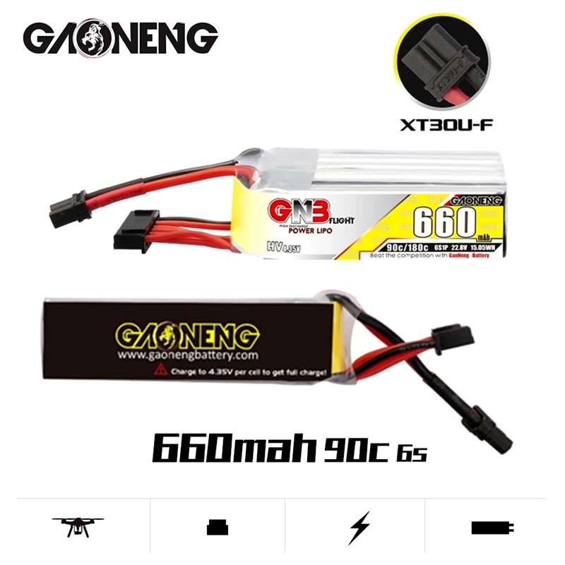 2 шт./компл. Gaoneng GNB Max 180C 660 мАч 22,8 в литий-полимерный аккумулятор HV со штепсельной вилкой для FPV дрона RC 6S Helis детали
2 шт./компл. Gaoneng GNB Max 180C 660 мАч 22,8 в литий-полимерный аккумулятор HV со штепсельной вилкой для FPV дрона RC 6S Helis детали