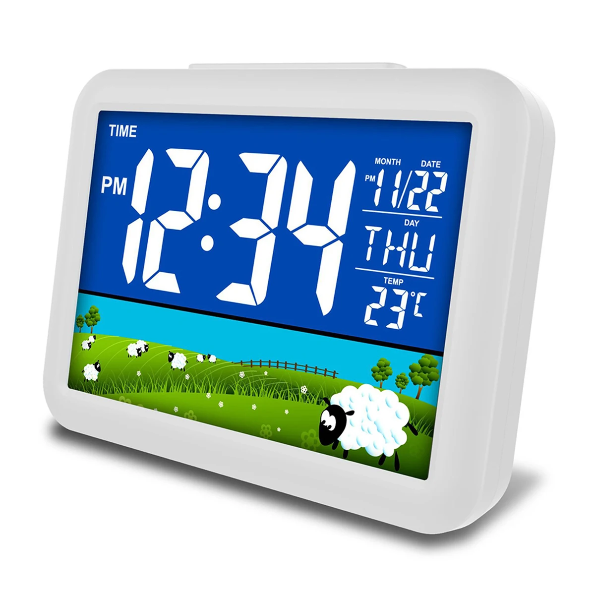 LCD Color Screen Digital Clock Bedside 12/24 Hour Temperature Alarm Clock for Home Kids Room
LCD Color Screen Digital Clock Bedside 12/24 Hour Temperature Alarm Clock for Home Kids Room