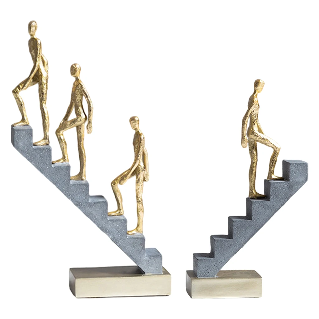 

Art Resin Go Up Stairs Thinker Sculpture Modern Thinking People Figurine Collectible Character Statue Decoration