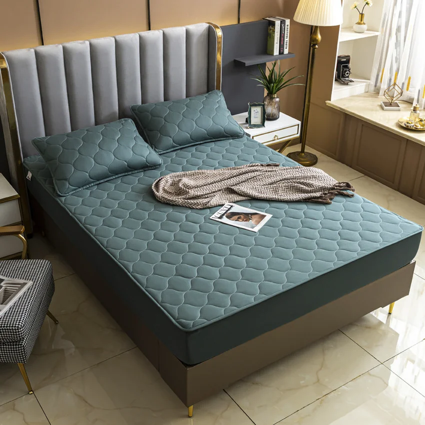 Cotton Fitted Bed Sheet Solid Color Quilted Mattress Protection Cover 360 Full Surround Household Bedspread Home Protege Matelas
Cotton Fitted Bed Sheet Solid Color Quilted Mattress Protection Cover 360 Full Surround Household Bedspread Home Protege Matelas