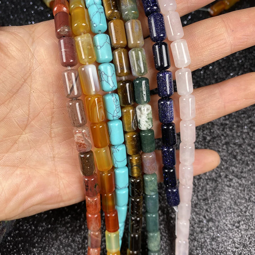 40pcs Natural Stone Beads Cylindrical for Jewelry Making Necklace Bracelet Earrings 6x10mm Length 40cm
40pcs Natural Stone Beads Cylindrical for Jewelry Making Necklace Bracelet Earrings 6x10mm Length 40cm