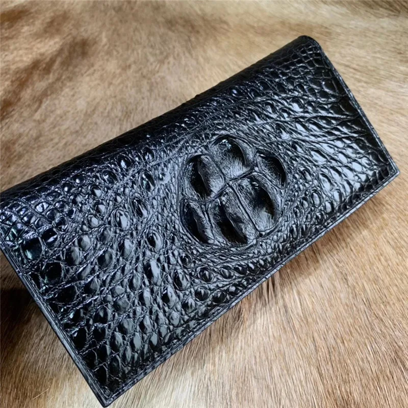 Authentic Crocodile Leather Businessmen Long Bifold Wallet Black Suit Purse Genuine Ostrich Skin Lining Male Large Card Holders
Authentic Crocodile Leather Businessmen Long Bifold Wallet Black Suit Purse Genuine Ostrich Skin Lining Male Large Card Holders