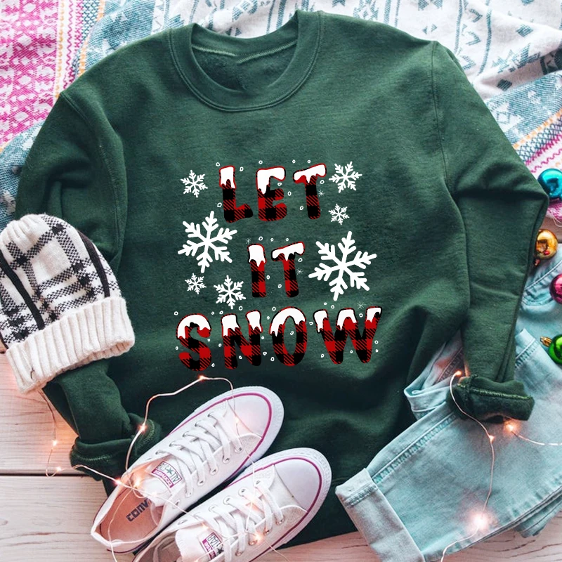 Цветная клетка Let It Сноу спортивный свитер Retro женская зимняя Рождественская елка с длинным рукавом 
Цветная клетка Let It Сноу спортивный свитер Retro женская зимняя Рождественская елка с длинным рукавом