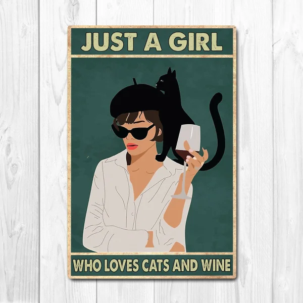 Just A Girl Who Loves wine And Cats Poster, Cat Poster Vintage Tin Metal Sign Bar Club Cafe Garage Wall Decor Farm Decor Art
Just A Girl Who Loves wine And Cats Poster, Cat Poster Vintage Tin Metal Sign Bar Club Cafe Garage Wall Decor Farm Decor Art