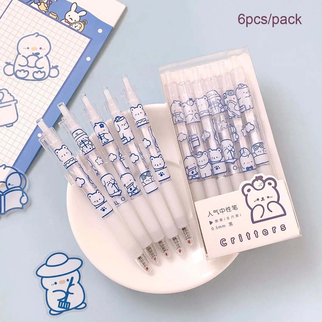 SKYSONIC 6pcs/Pack 0.5mm Gel Ink Pen Students Examination Pen Kawaii Bear Children Writing Press Pen School Office Stationery
SKYSONIC 6pcs/Pack 0.5mm Gel Ink Pen Students Examination Pen Kawaii Bear Children Writing Press Pen School Office Stationery