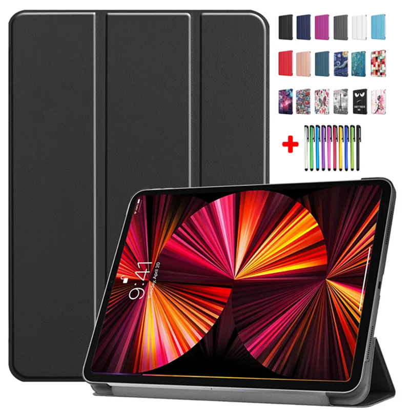 Чехол для планшета IPad Pro 11 чехол 2021 2020 дюйма Складывающийся втрое ПК задняя крышка