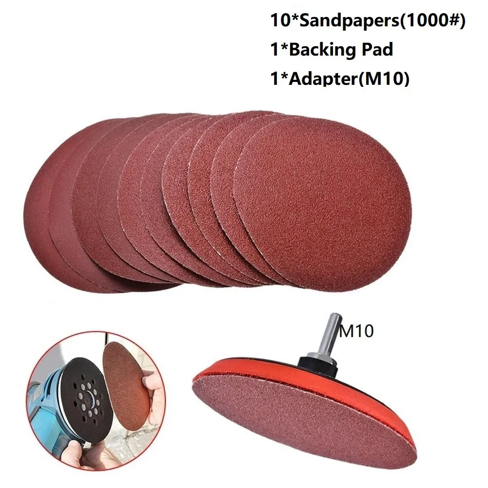 10pcs 1000 Grit Round Sandpapers 5inch/125mm Sanding Discs With Backing Pad & Adapter M10 For Hook And Loop Sponges
10pcs 1000 Grit Round Sandpapers 5inch/125mm Sanding Discs With Backing Pad & Adapter M10 For Hook And Loop Sponges