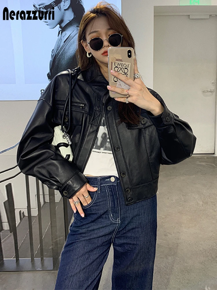 Nerazzurri spring button up leather jacket women long sleeve oversized white green short soft faux leather outerwear womens
Nerazzurri spring button up leather jacket women long sleeve oversized white green short soft faux leather outerwear womens